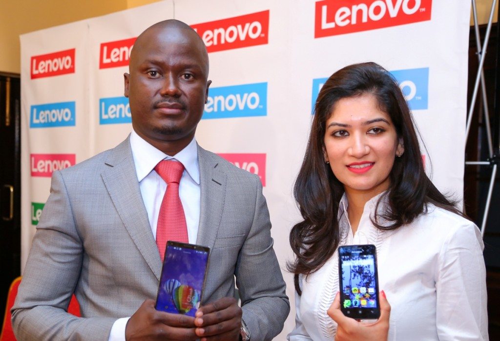 Danish Oyugi the Business Head Lenovo East Africa and Shikha Monga the Regional Marketing Manager during the Lenovo Smartphones Launch in Kenya. 2