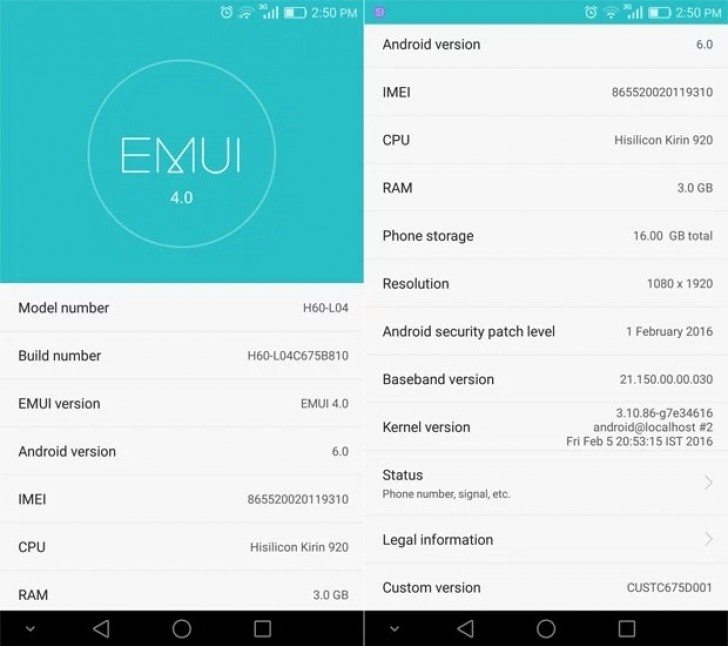 Huawei Honor 6 Android Marshmallow