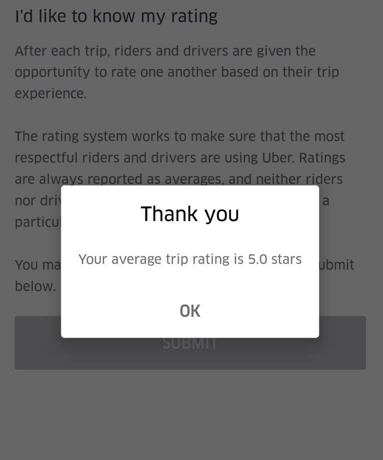 Uber 5 star rating