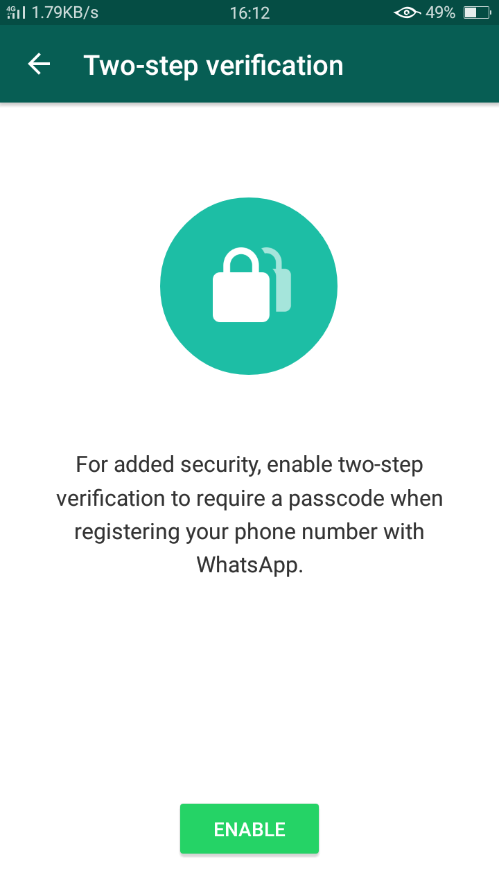 whatsapp two step authentication 1