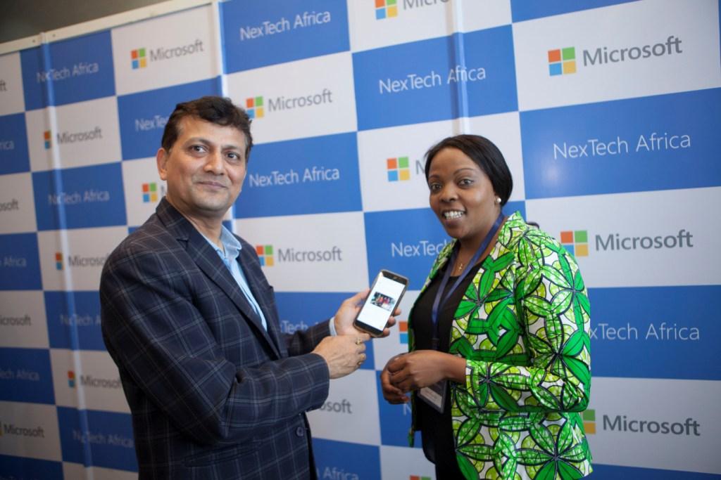 The app’s developer Rajiv Kumar General Manager of Applications Services Group and Communications Manager Microsoft WECA during the announcement.