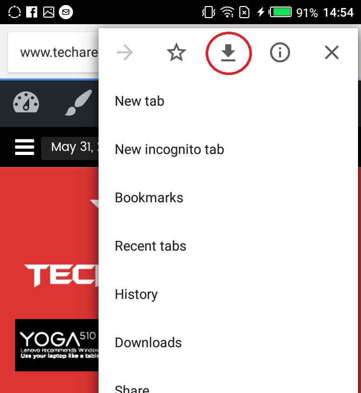 Download webpages chrome for android