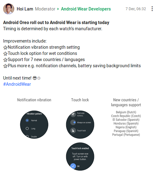 oreo for android wear