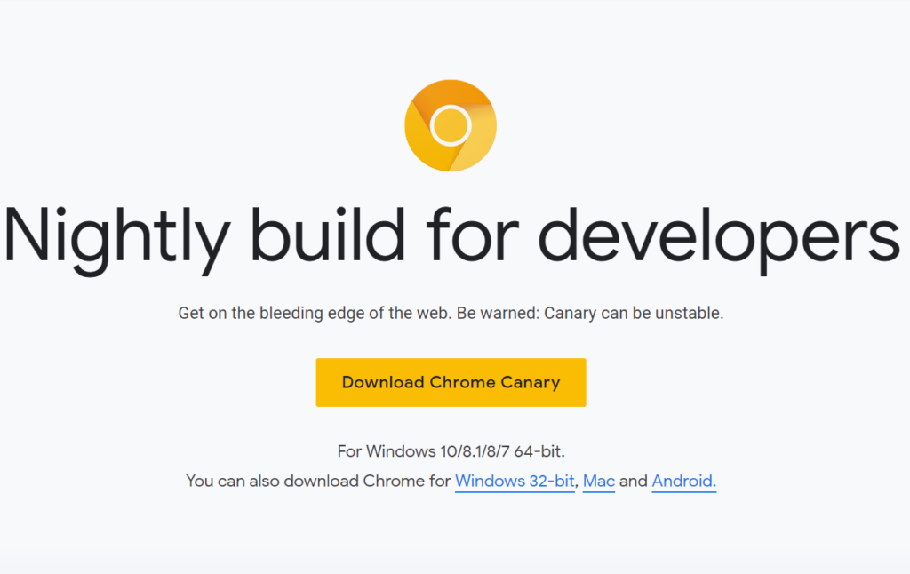 Chrome canary