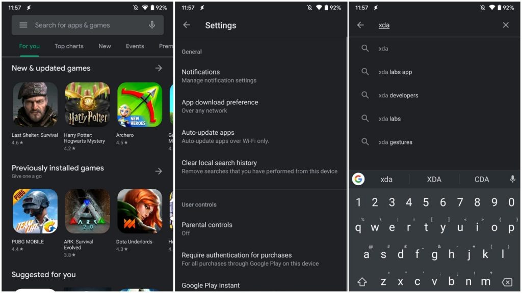 Dark Mode Google Play