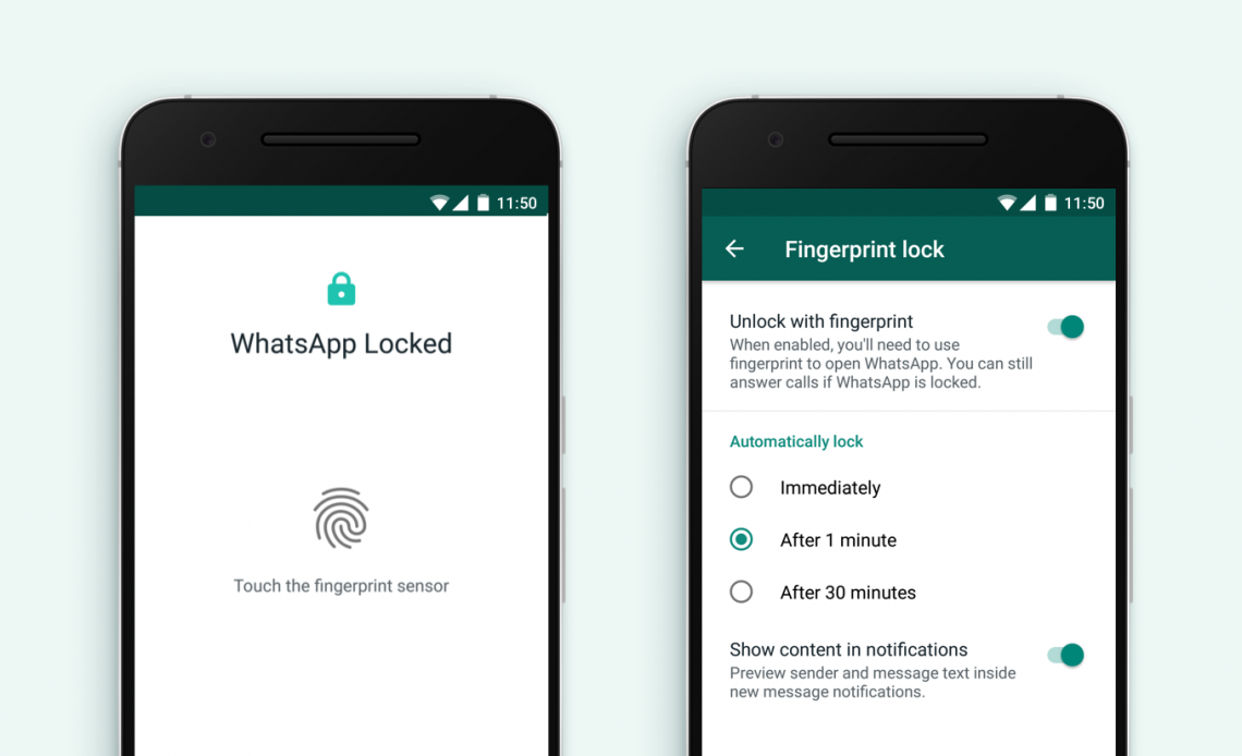 WhatsApp Fingerprint unlocking