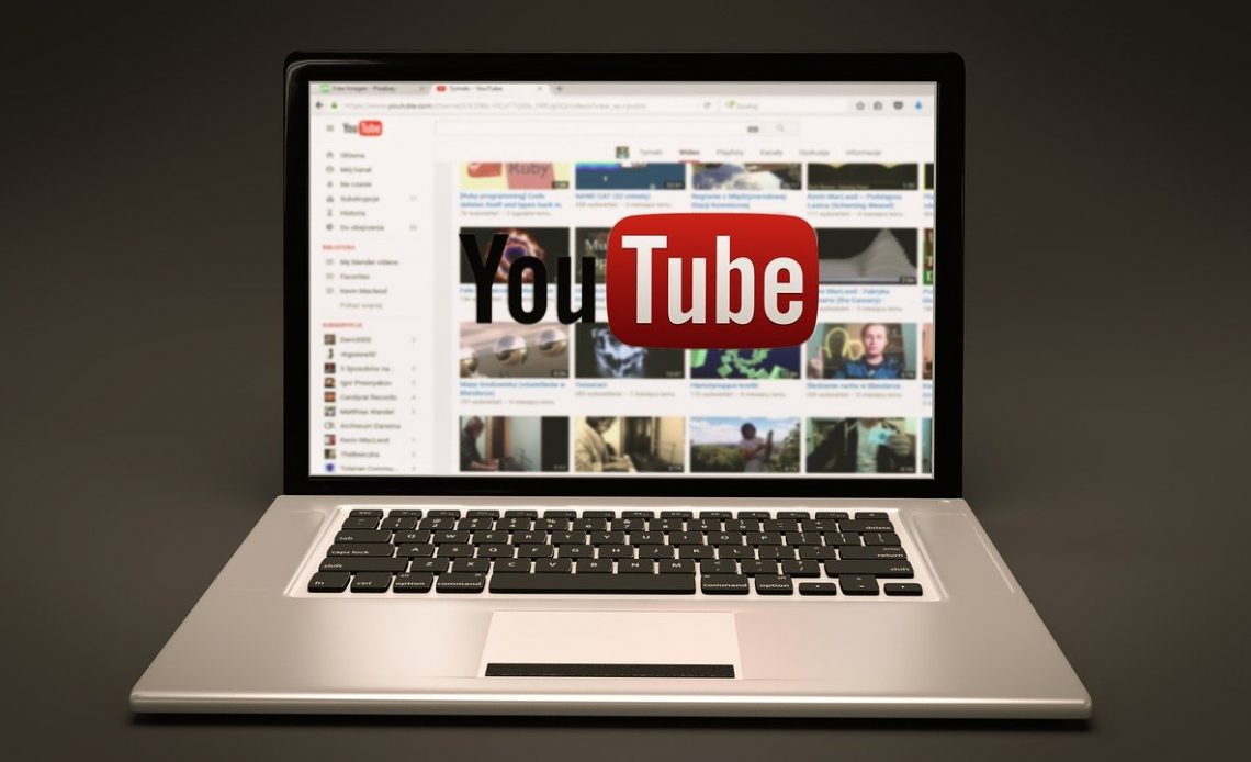 youtube logo on laptop