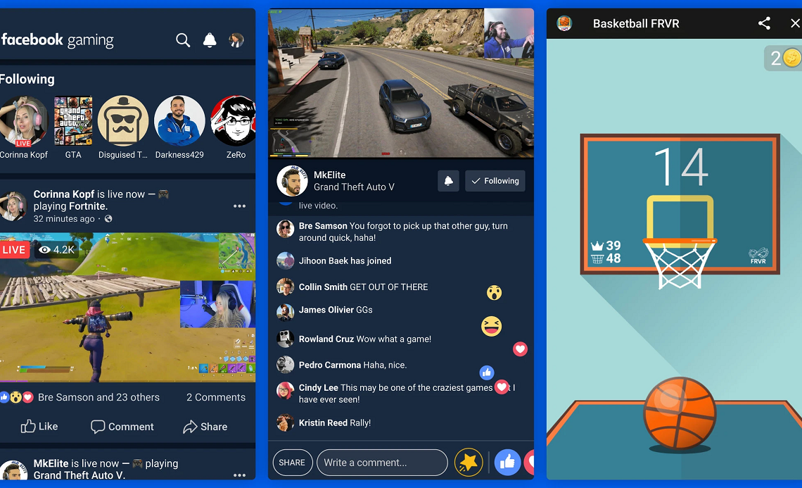 Facebook gaming app