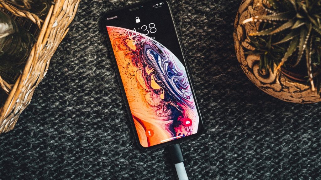 iPhone XR on charger