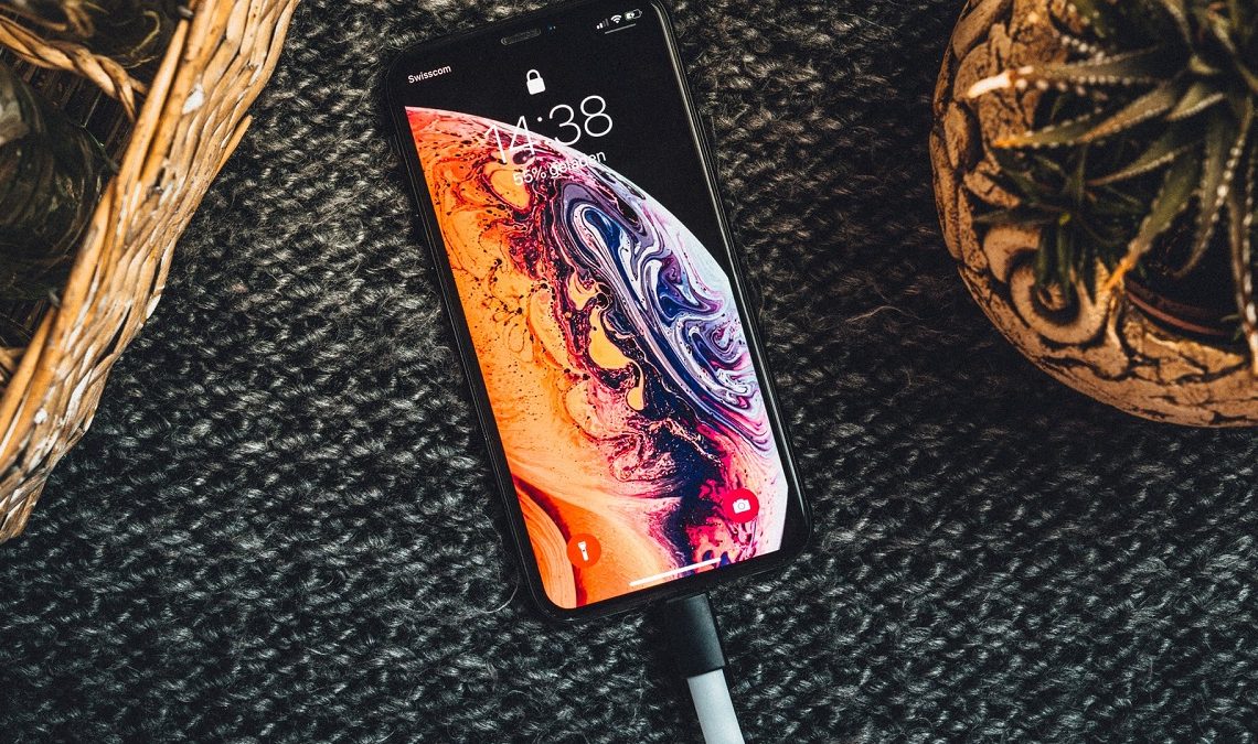 iPhone XR on charger