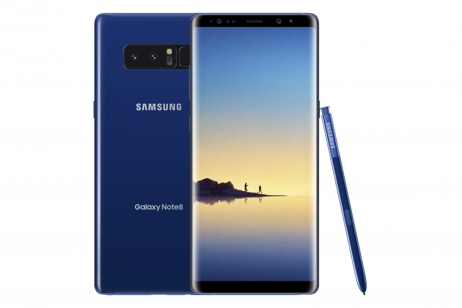 Samsung GalaxyNote8 Front Back Pen Blue