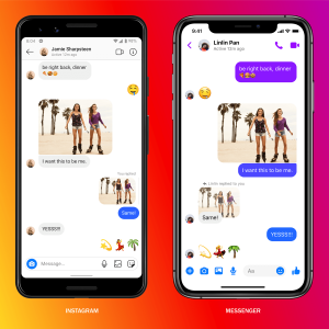 Chatting across Facebook Messenger and Instagram