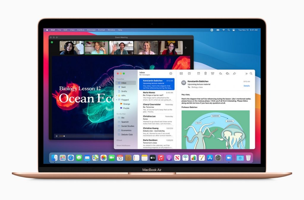 Apple new macbookair gold bigsur screen