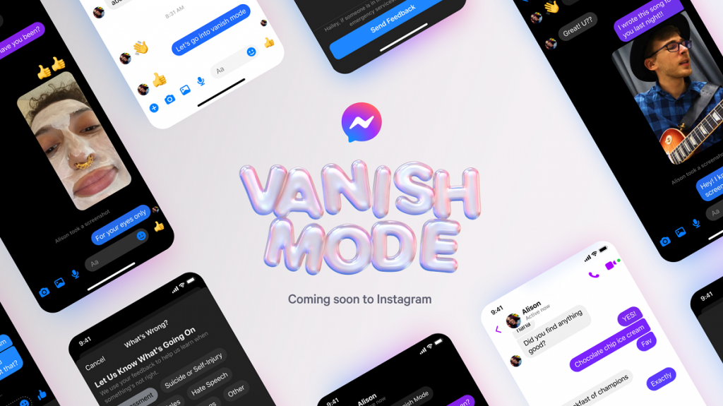 Vanish Mode fb messenger instagram
