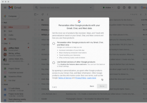 New settings for smart features and personalization in Gmail