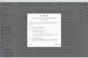 New settings for smart features and personalization in Gmail