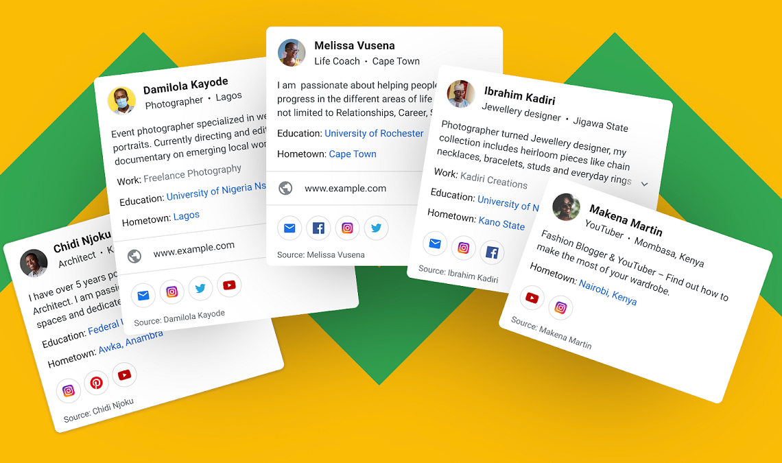 google people cards