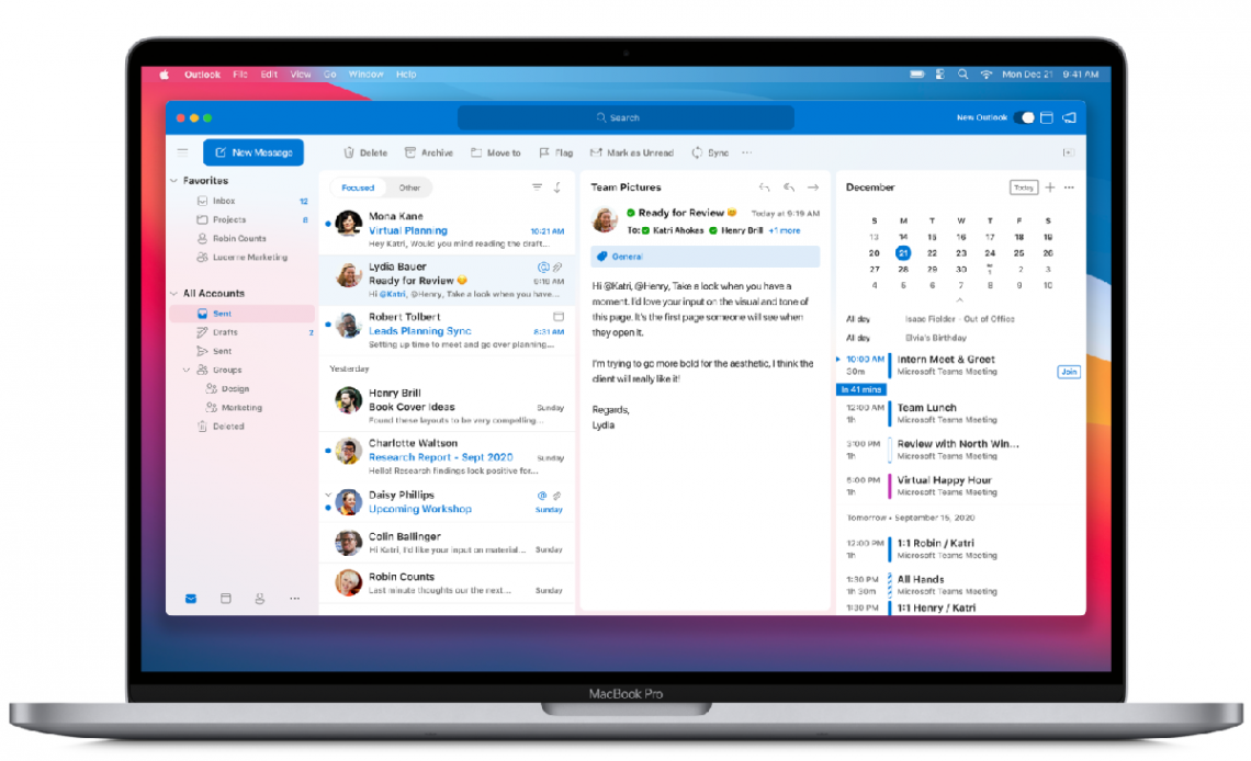 outlook on mac os big sur