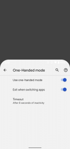 One-handed mode