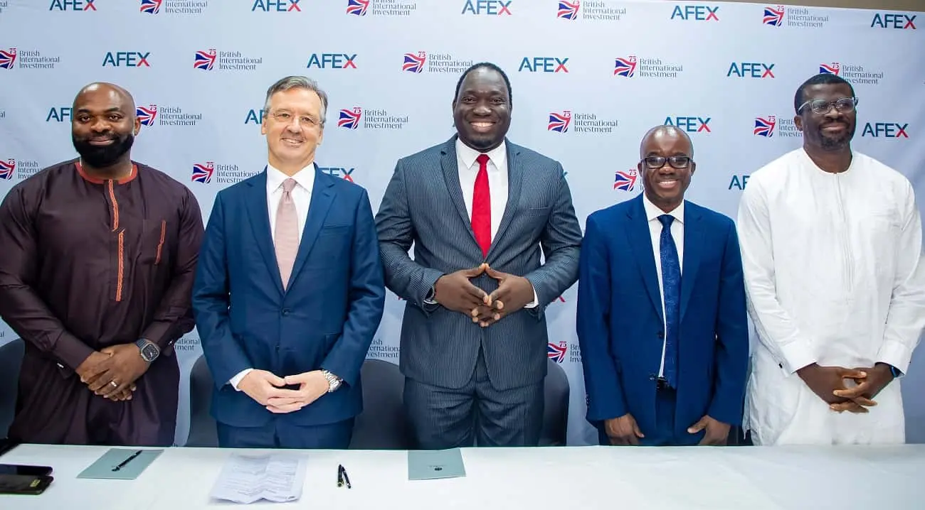 AFEX Group CEO Ayodeji Balogun, BII Chief Executive Officer, Nick O’Donohoe