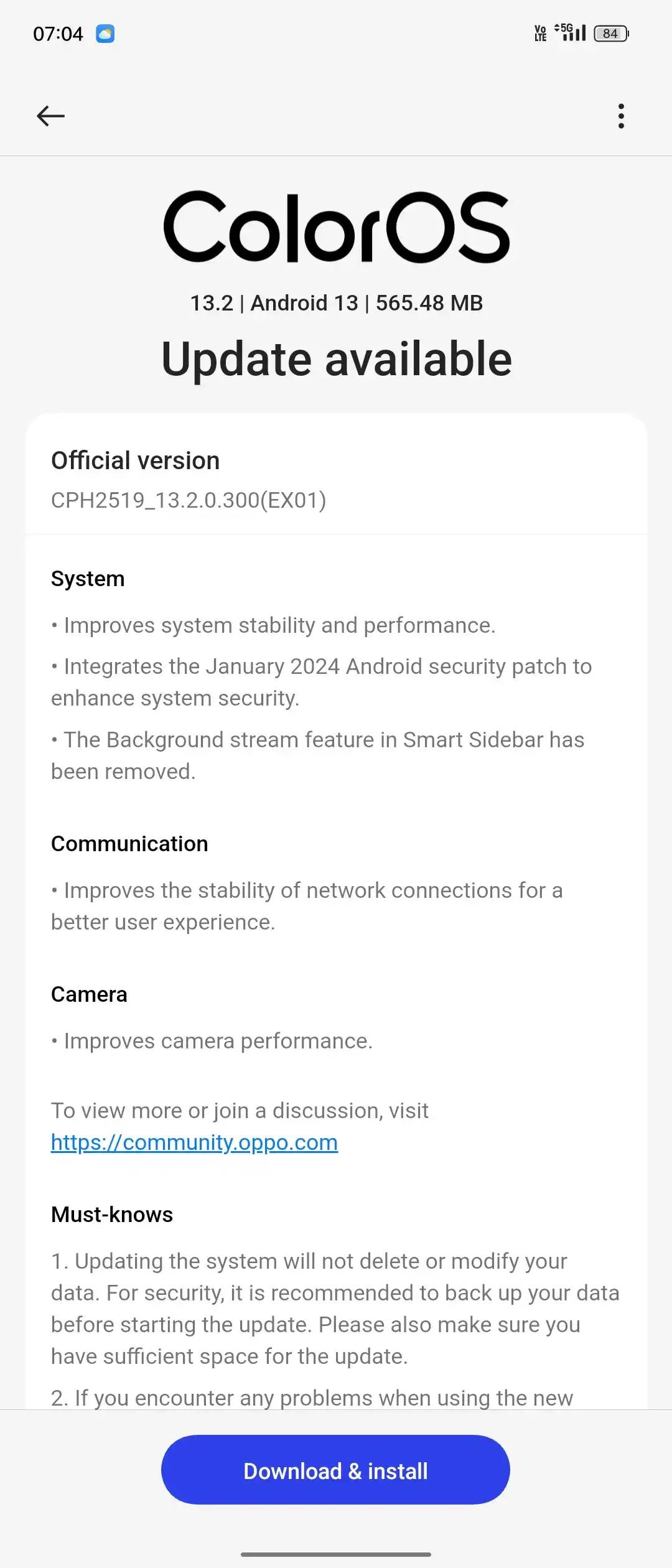 OPPO Find N3 Changelog