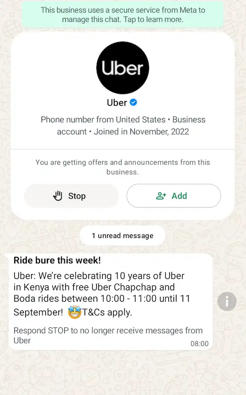 Uber free rides kenya