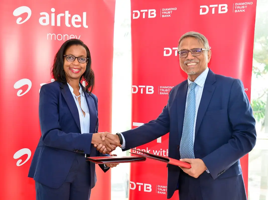 Airtel Money Expands Mobile Payment Options for DTB Till Moja Merchants Airtel Money Managing Director Anne Kinuthia-Otieno and DTB Kenya Managing Director Murali Natarajan