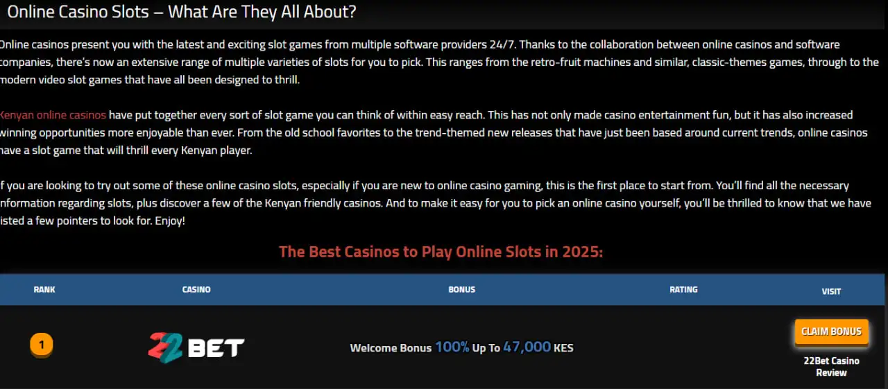 Online Casinos slot