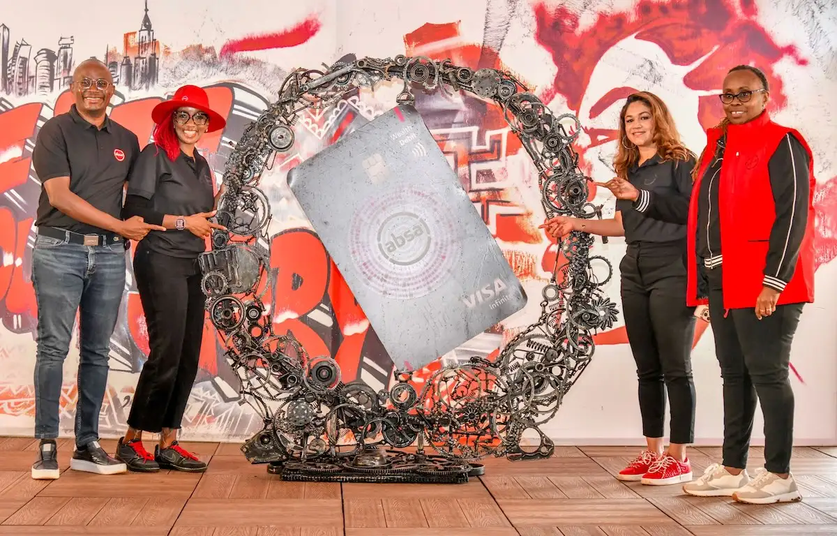 Absa Launches Visa Infinite Metal Card in Kenya with MPESA Integration Absa Bank Kenya Consumer Banking Director Moses Muthui, Marketing and Corporate Affairs Director Mwihaki Wachira, Affluent Banking Director Seema de Souza and Head of Card Payments Linda Kimani