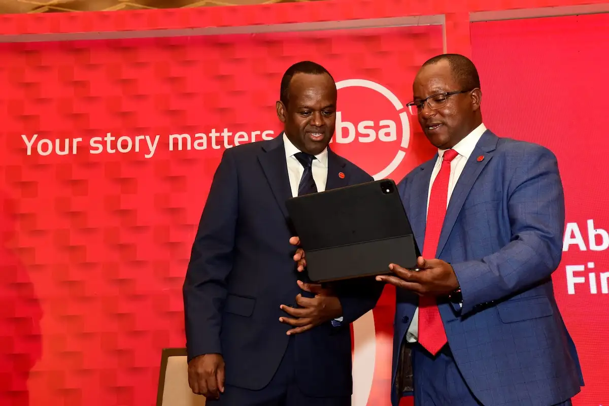 Absa Bank Kenya Posts KSh 5.3 Billion Q1 Profit Absa Bank Kenya MD and CEO Abdi Mohamed with Chief Finance Officer Yusuf Omari