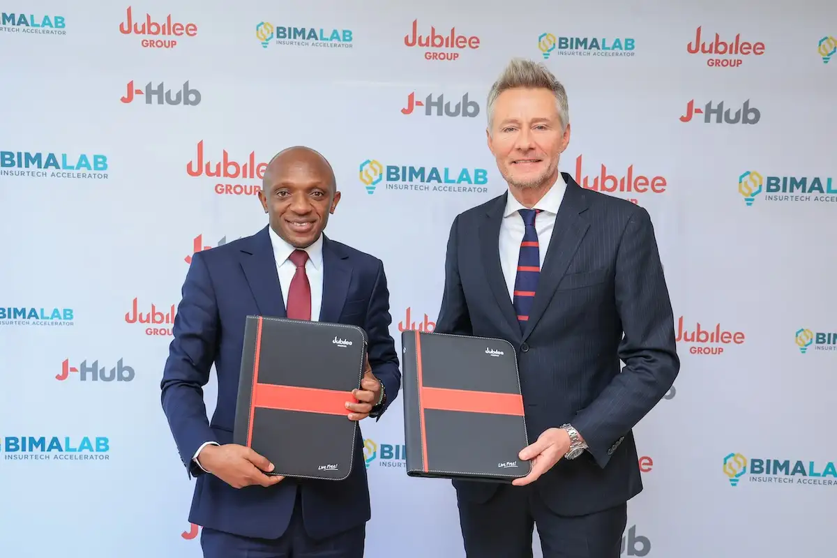 Jubilee Group Partners With FSD Africa to Develop AI-Powered Insurance Solutions for Underserved Kenyans Elias Omondi (FSD Africa) with Juan Cazcarra (Jubilee Group)